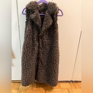Women's Faux Fur Vest - Brown